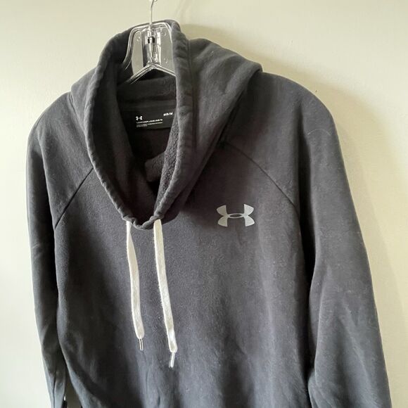 Under Armour Loose Fit Cowl Neck Sweatshirt Women's Medium Black Style 1316164 - Picture 4 of 8